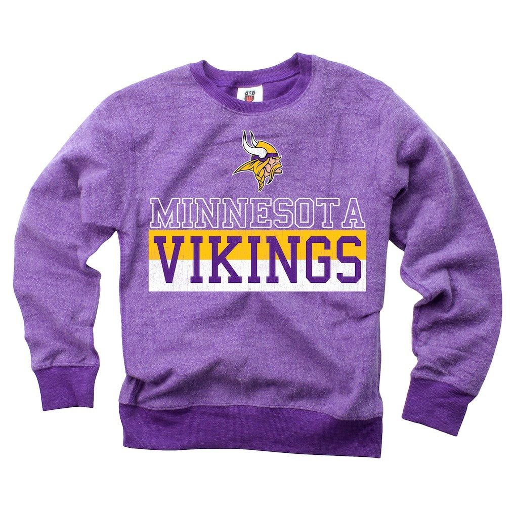 Wes & Willy Youth Reversible Fleece Pullover Sweatshirt - Minnesota Vikings Pullover