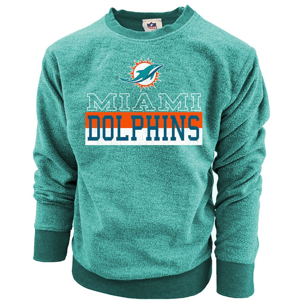 Wes & Willy Youth Reversible Fleece Pullover Sweatshirt - Miami Dolphins Pullover
