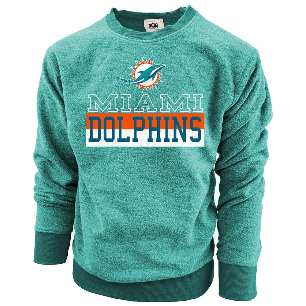 Wes & Willy Youth Reversible Fleece Pullover Sweatshirt - Miami Dolphins Pullover
