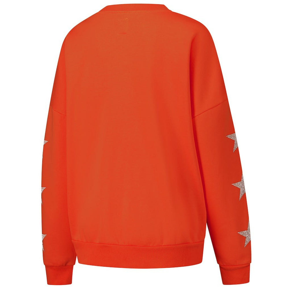 Gameday Couture Women's Rhinestone Star Sleeve Settle the Score Oversized Pullover Sweatshirt - Cleveland Browns Pullover