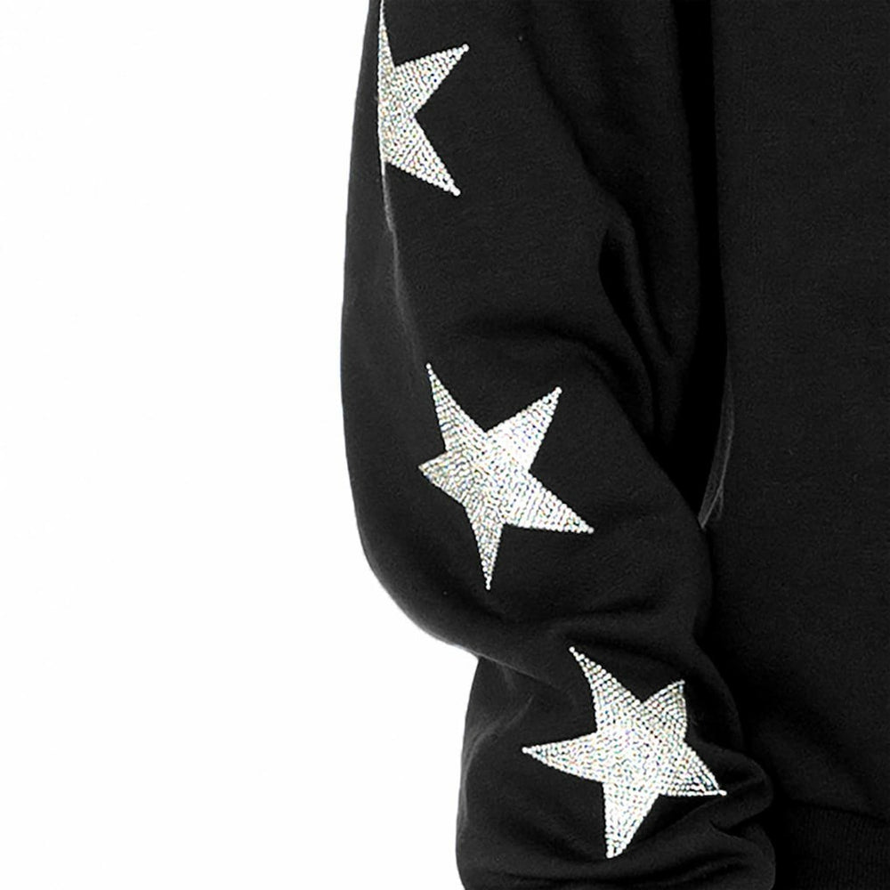 Gameday Couture Women's Rhinestone Star Sleeve Settle the Score Oversized Pullover Sweatshirt - Jacksonville Jaguars Pullover