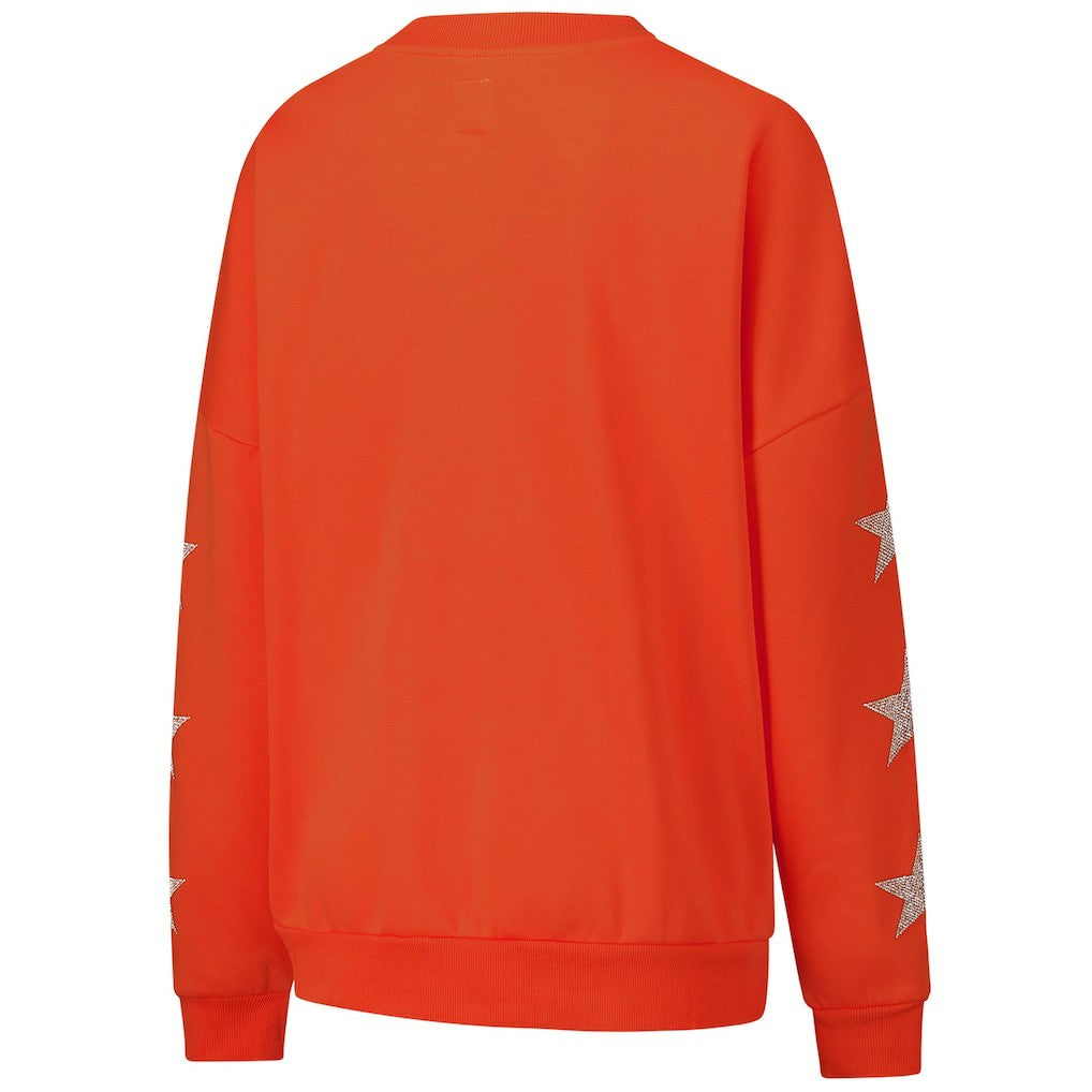 Gameday Couture Women's Rhinestone Star Sleeve Settle the Score Oversized Pullover Sweatshirt - Cincinnati Bengals Pullover