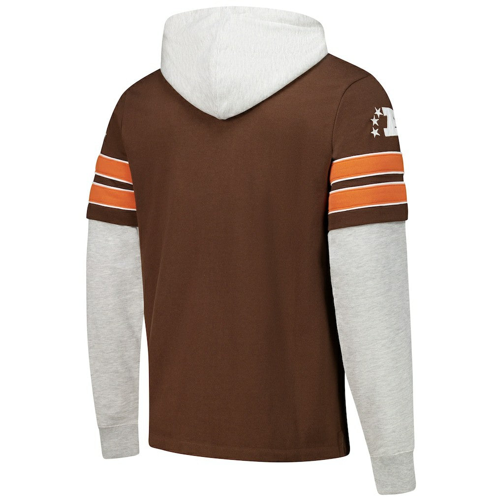 '47 Throwback Double Header Blitz Cornerback Hoodie - Cleveland Browns Hoodies