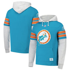 '47 Throwback Double Header Blitz Cornerback Hoodie - Miami Dolphins Hoodies