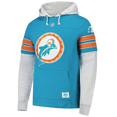 '47 Throwback Double Header Blitz Cornerback Hoodie - Miami Dolphins Hoodies