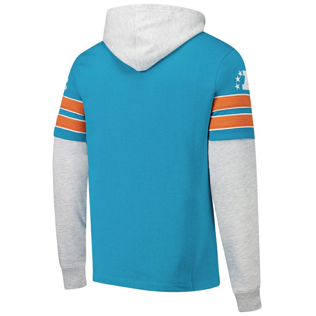 '47 Throwback Double Header Blitz Cornerback Hoodie - Miami Dolphins Hoodies