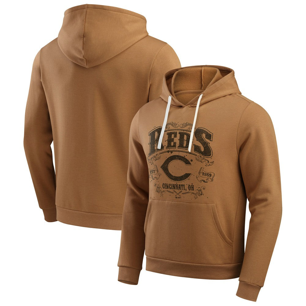Tan Cincinnati Reds Darius Rucker Collection by Fanatics Camp Fleece Pullover Hoodie