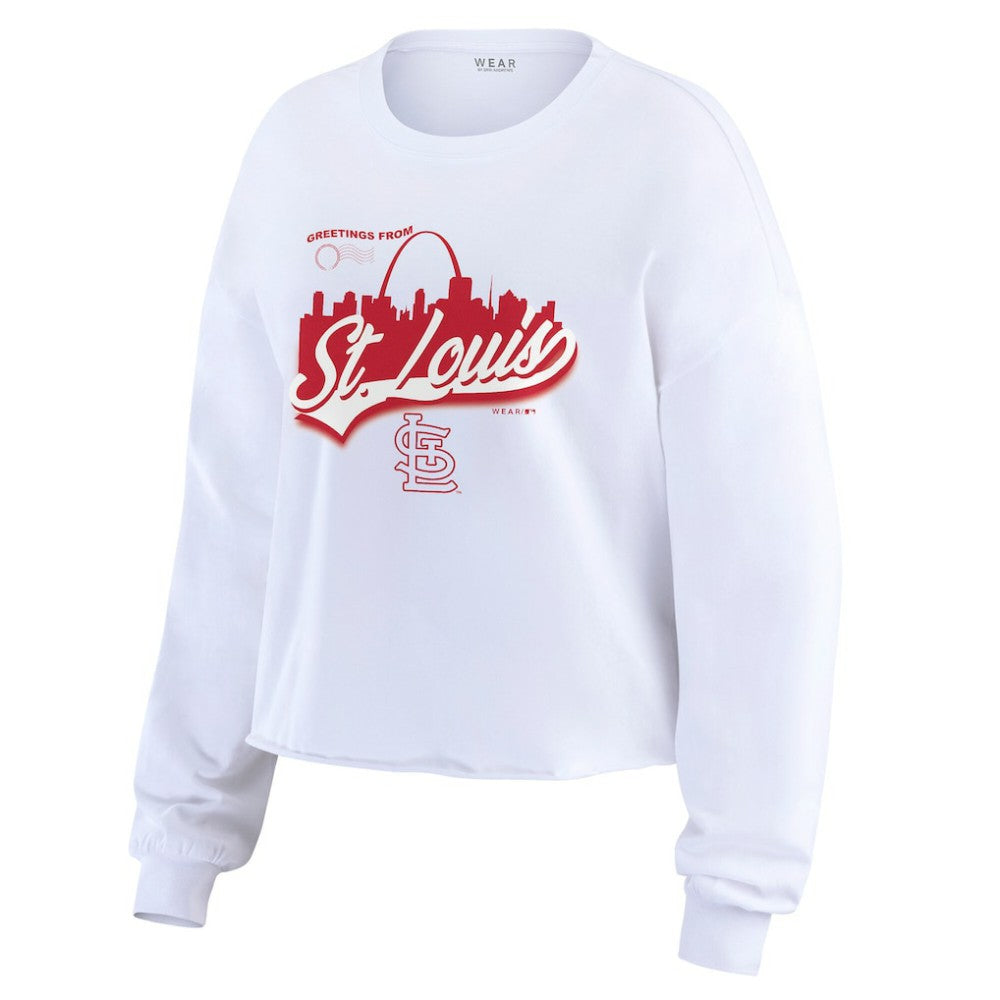 White St. Louis Cardinals WEAR by Erin Andrews Women's Domestic Postcard Long Sleeve T-Shirt