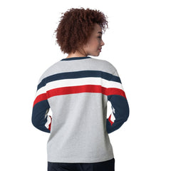 Heather Gray Atlanta Braves Starter Women's Triple A Fashion Color Block Long Sleeve Top