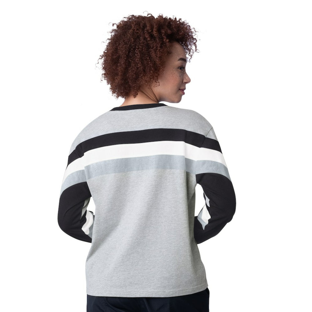 Heather Gray Chicago White Sox Starter Women's Triple A Fashion Color Block Long Sleeve Top