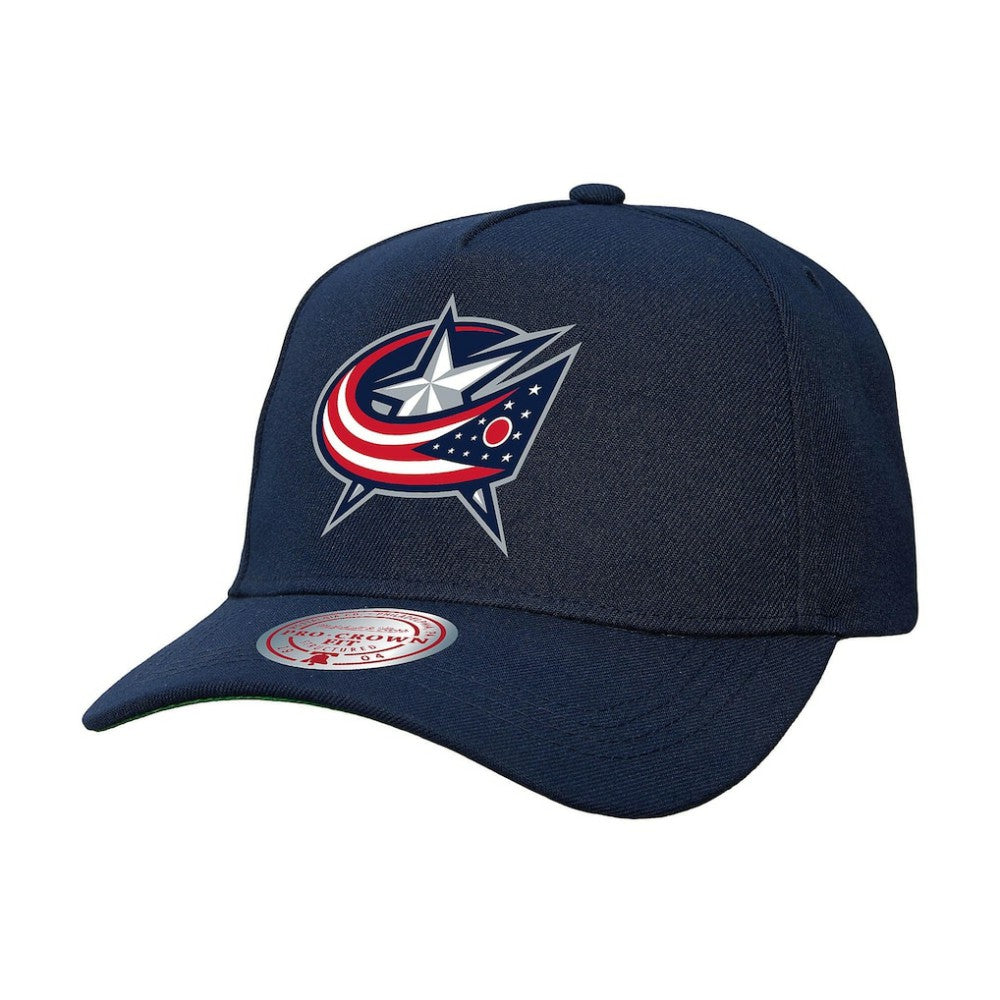 NHL Columbus Blue Jackets Mitchell & Ness Core Team Ground Pro Adjustable Hat