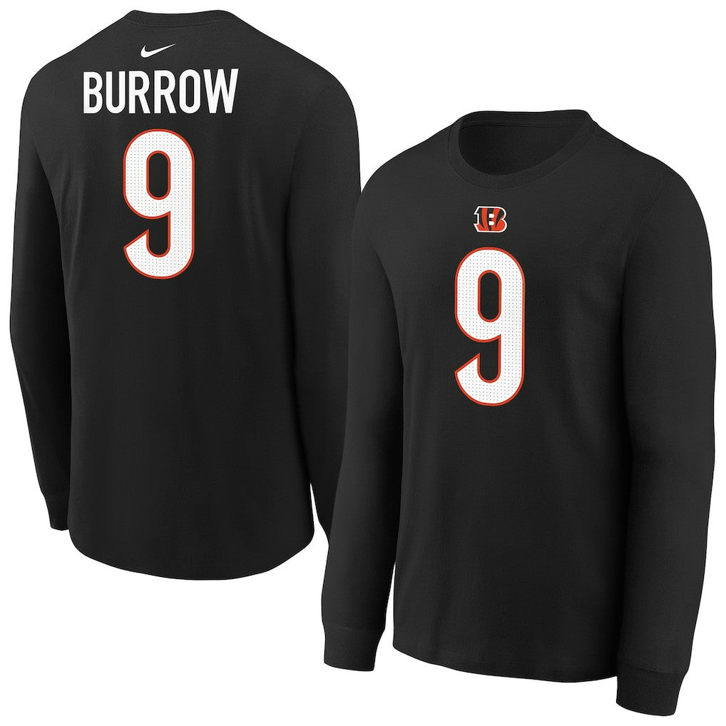 Joe Burrow  Youth Player Name & Number Long Sleeve T-Shirt - Cincinnati Bengals T-shirts