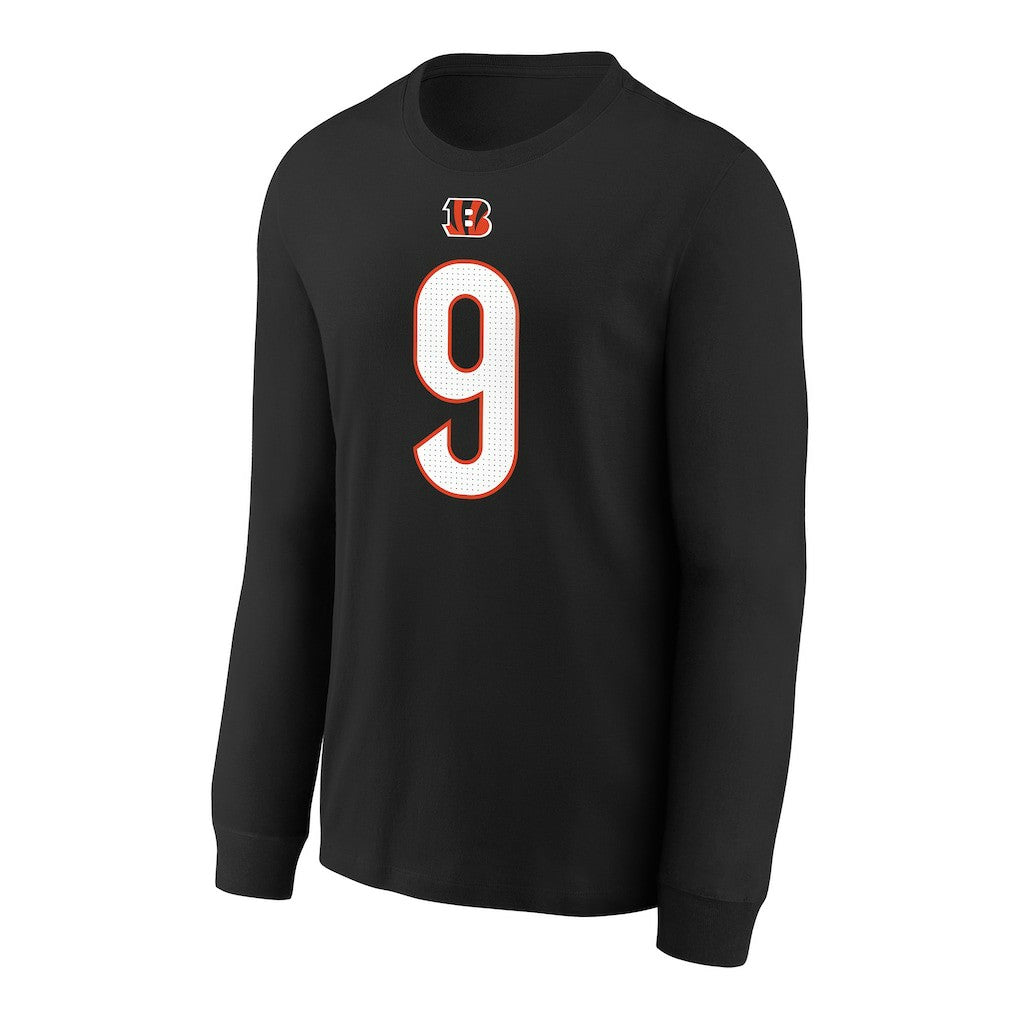Joe Burrow  Youth Player Name & Number Long Sleeve T-Shirt - Cincinnati Bengals T-shirts