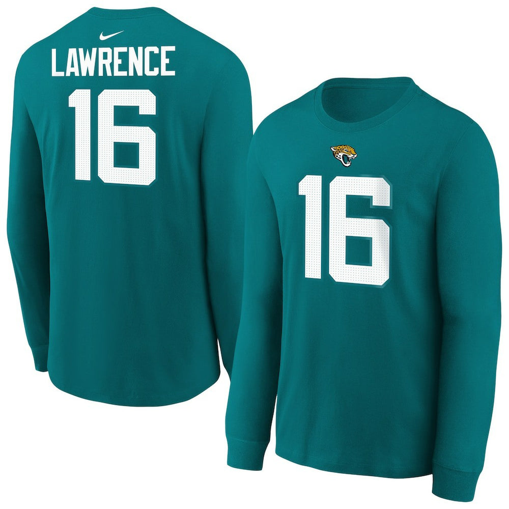Trevor Lawrence  Youth Player Name & Number Long Sleeve T-Shirt - Jacksonville Jaguars T-shirts