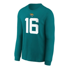 Trevor Lawrence  Youth Player Name & Number Long Sleeve T-Shirt - Jacksonville Jaguars T-shirts