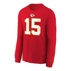 Patrick Mahomes  Youth Player Name & Number Long Sleeve T-Shirt - Kansas City Chiefs T-shirts