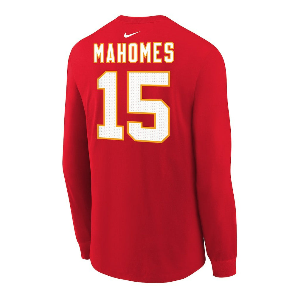 Patrick Mahomes  Youth Player Name & Number Long Sleeve T-Shirt - Kansas City Chiefs T-shirts