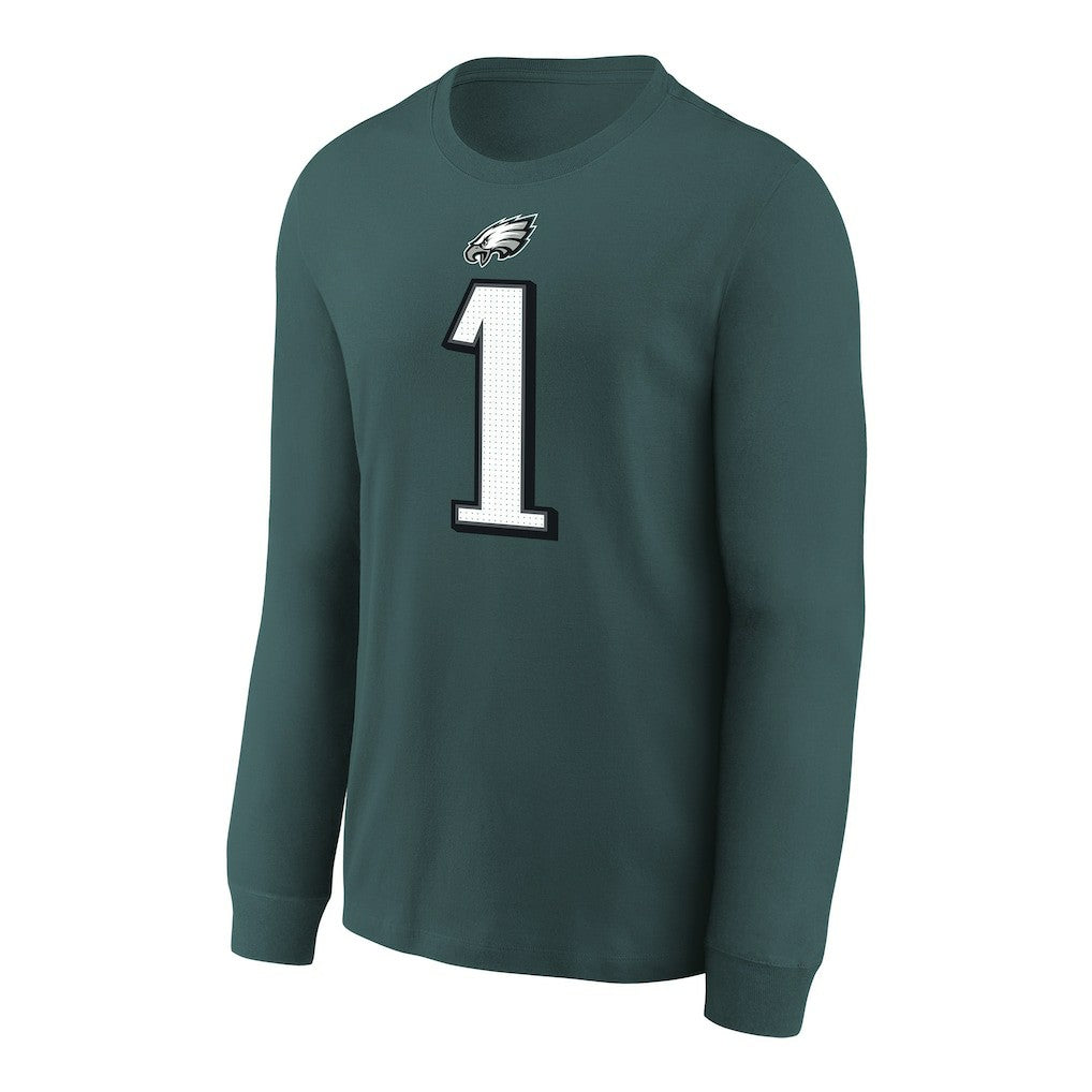 Jalen Hurts  Youth Player Name & Number Long Sleeve T-Shirt - Philadelphia Eagles T-shirts