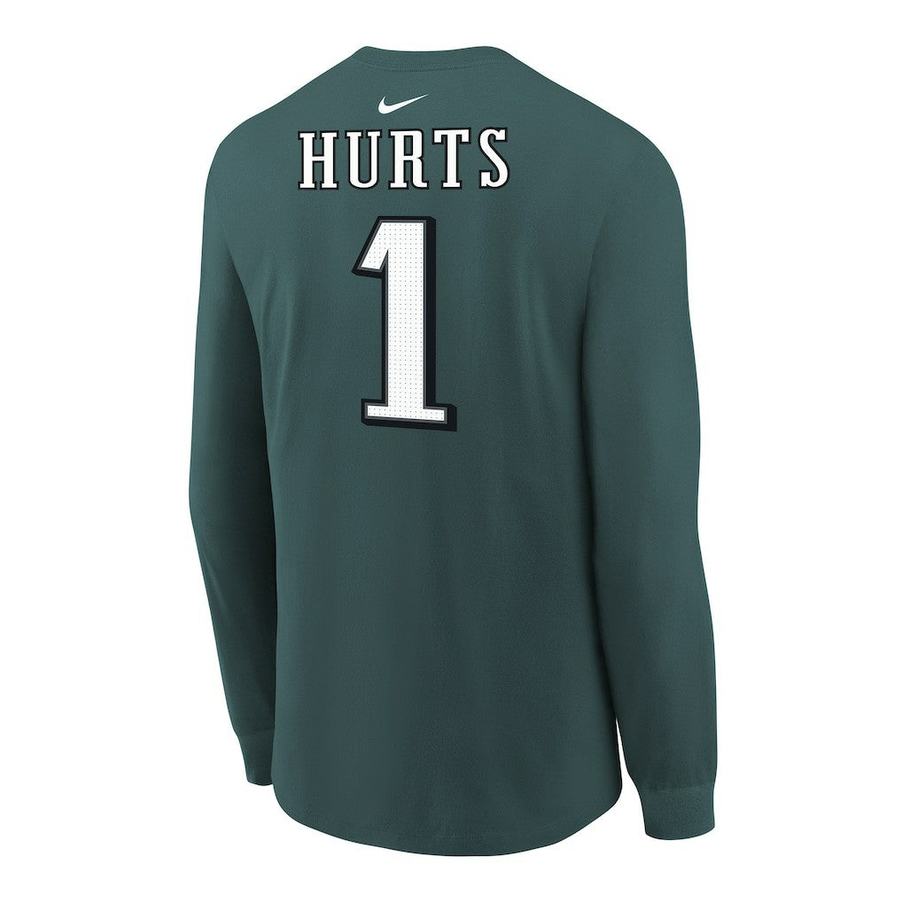 Jalen Hurts  Youth Player Name & Number Long Sleeve T-Shirt - Philadelphia Eagles T-shirts