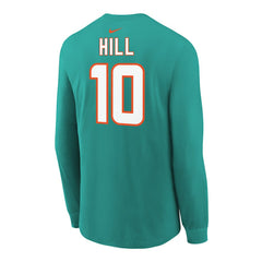 Tyreek Hill  Youth Player Name & Number Long Sleeve T-Shirt - Miami Dolphins T-shirts
