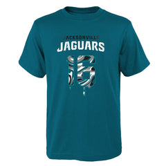 Trevor Lawrence  Youth Mainliner Drip Player Name & Number T-Shirt - Jacksonville Jaguars T-shirts