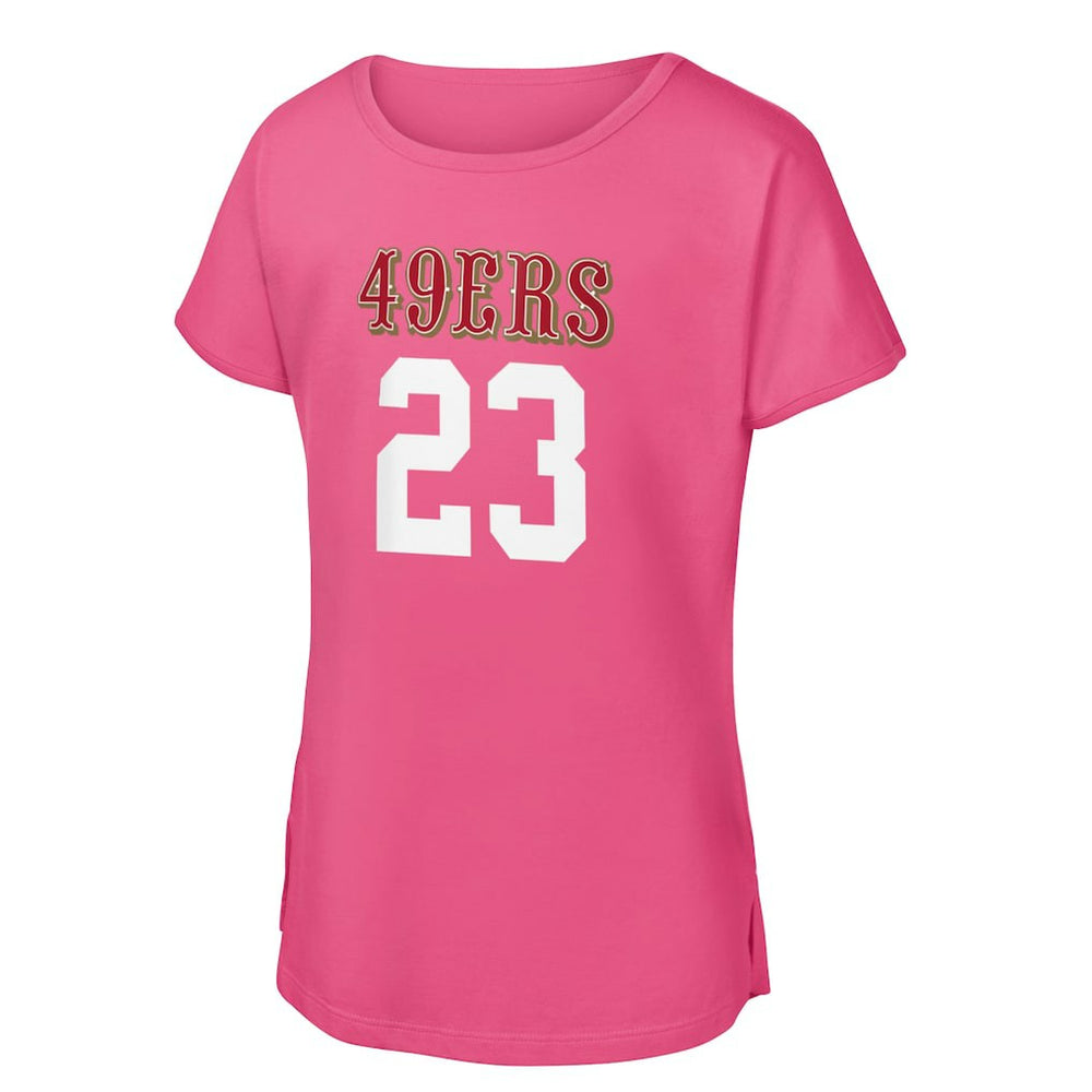 Christian McCaffrey  Girls Youth Player Name & Number T-Shirt - San Francisco 49ers T-shirts