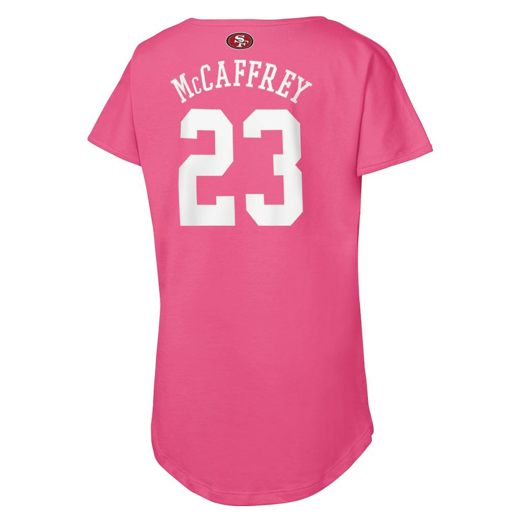 Christian McCaffrey  Girls Youth Player Name & Number T-Shirt - San Francisco 49ers T-shirts