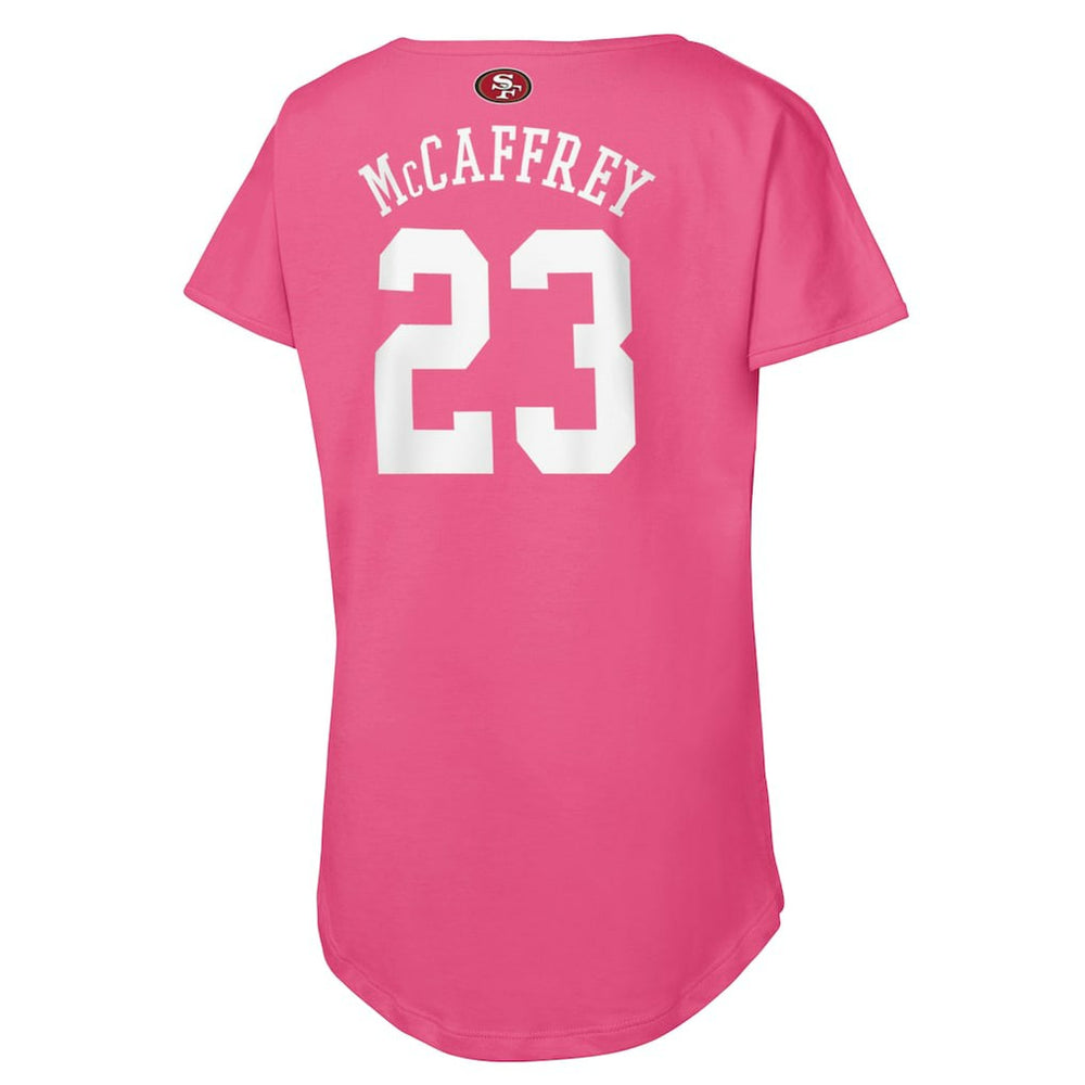 Christian McCaffrey  Girls Youth Player Name & Number T-Shirt - San Francisco 49ers T-shirts