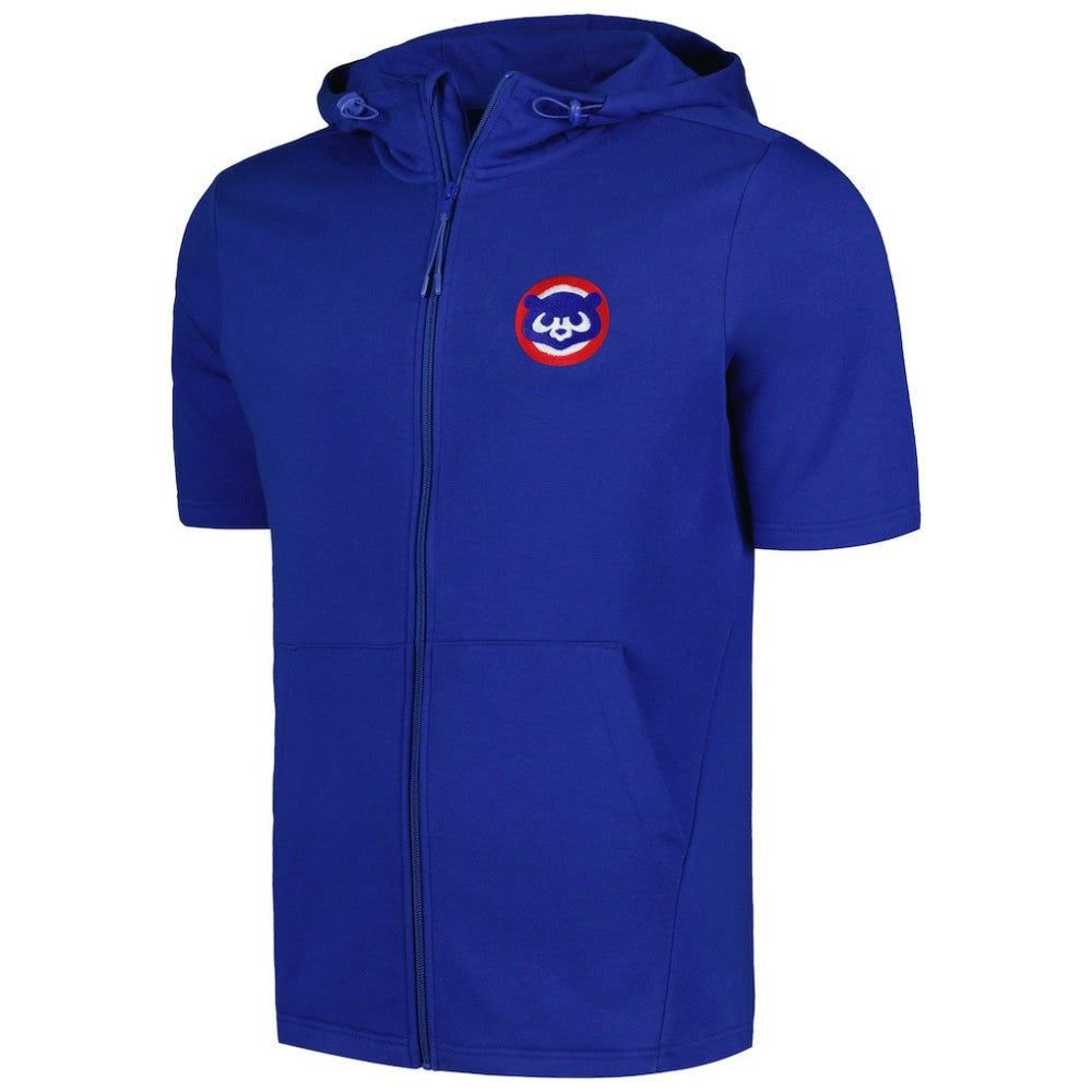 Royal Chicago Cubs Levelwear Recruit Short Sleeve Full-Zip Hoodie