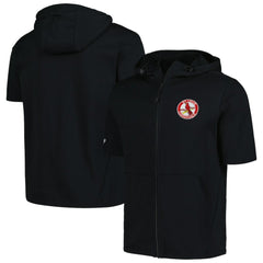 Black St. Louis Cardinals Levelwear Recruit Short Sleeve Full-Zip Hoodie