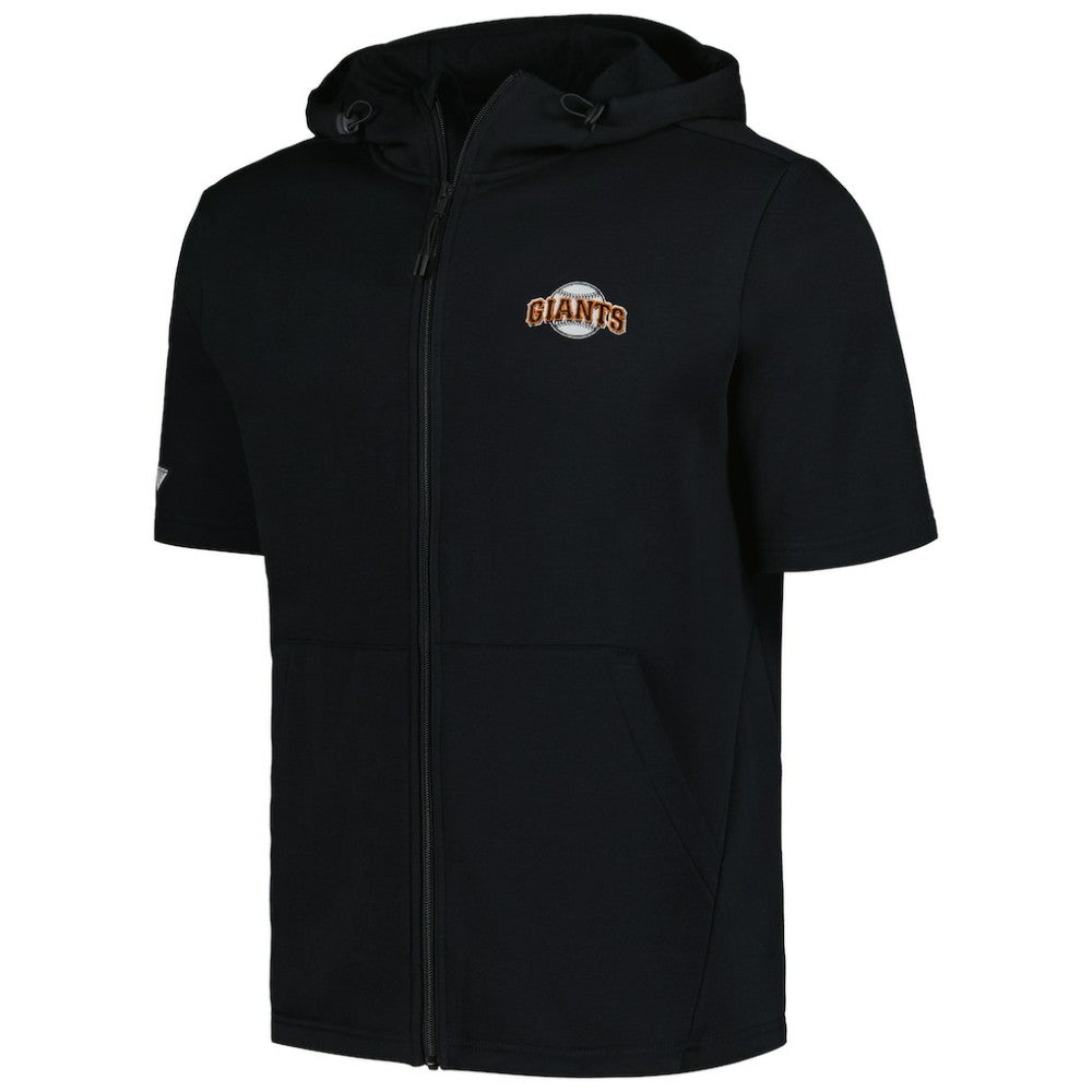 Black San Francisco Giants Levelwear Recruit Short Sleeve Full-Zip Hoodie