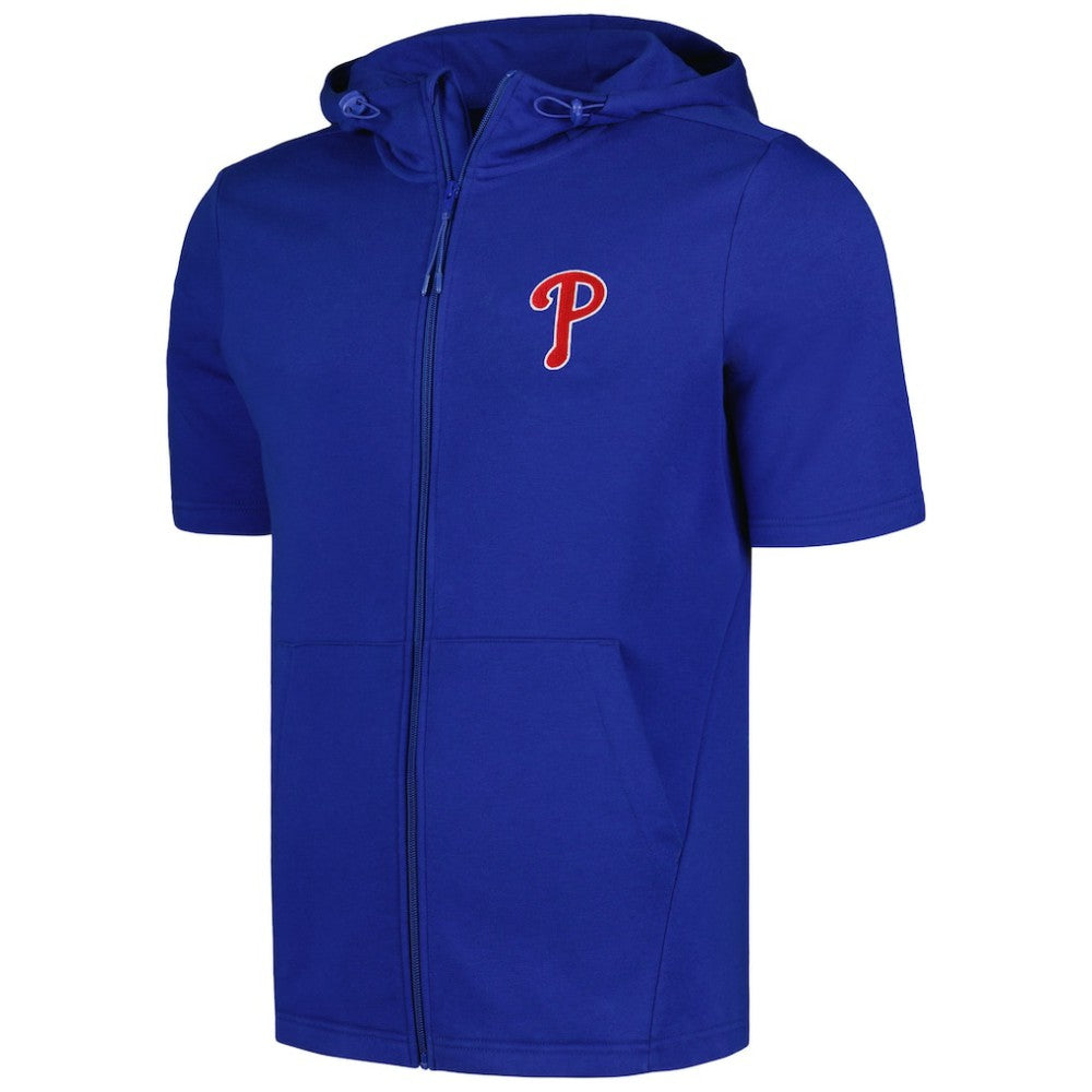 Royal Philadelphia Phillies Levelwear Recruit Short Sleeve Full-Zip Hoodie