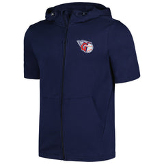 Navy Cleveland Guardians Levelwear Recruit Short Sleeve Full-Zip Hoodie