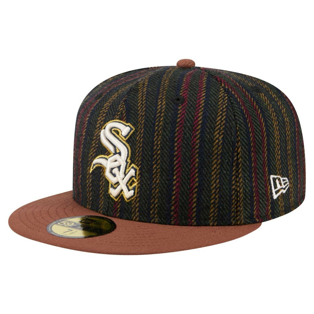 Brown Chicago White Sox New Era Vintage Herringbone 59FIFTY Fitted Hat