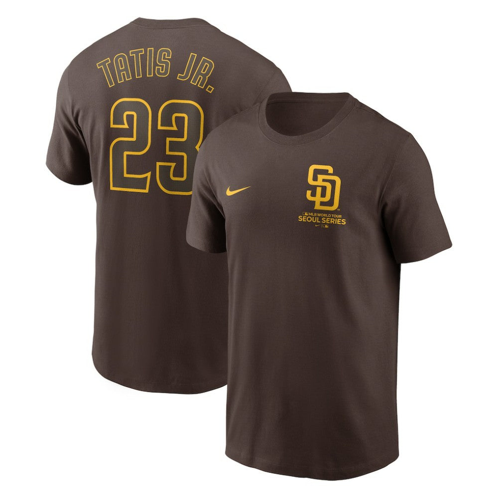 Brown Fernando Tatis Jr. San Diego Padres Nike 2024 MLB World Tour Seoul Series Name & Number T-Shirt