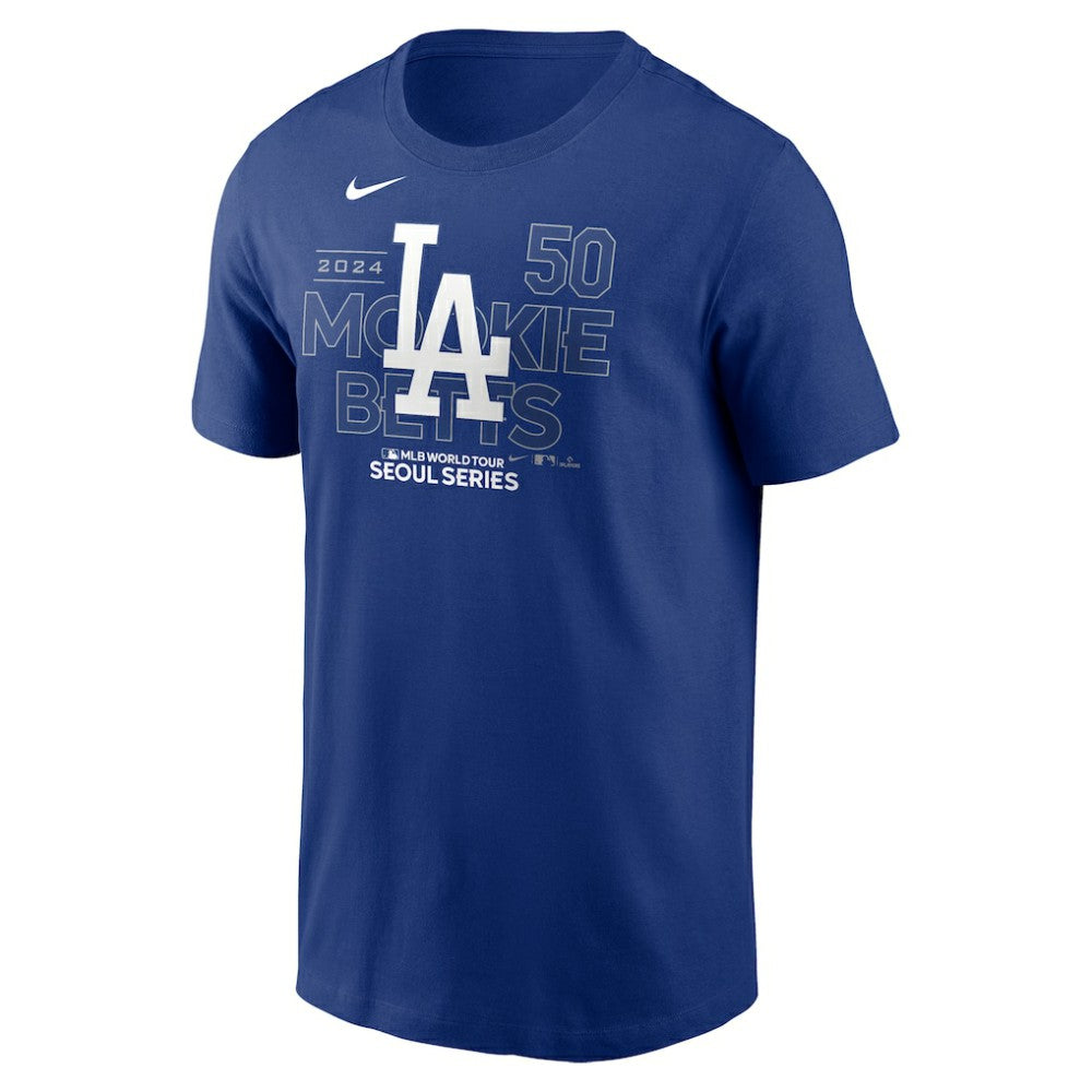Royal Mookie Betts Los Angeles Dodgers Nike 2024 MLB World Tour Seoul Series Player Name & Number Event Stack T-Shirt