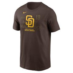 Brown Manny Machado San Diego Padres Nike 2024 MLB World Tour Seoul Series Player Name & Number Event Stack T-Shirt