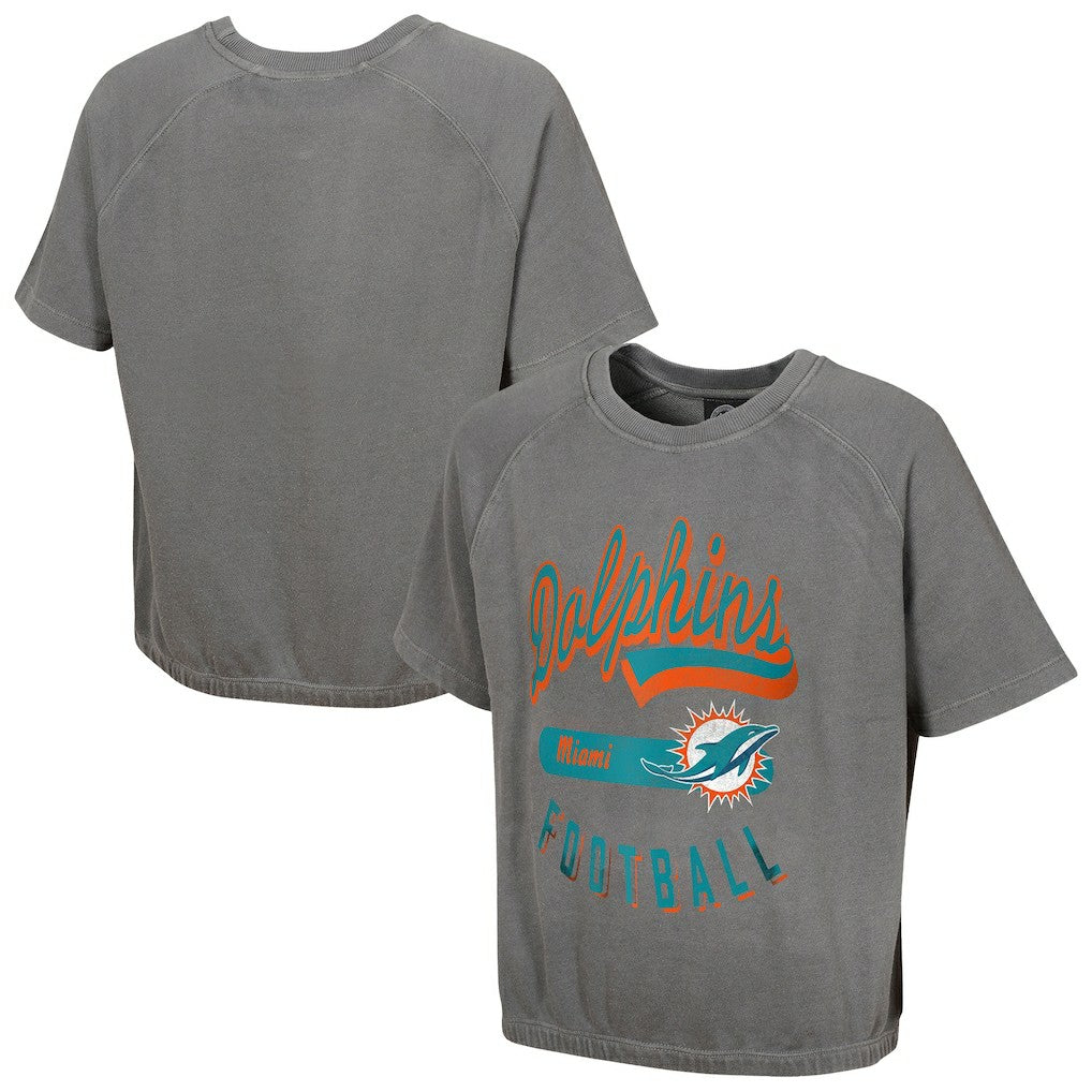 Women's Mineral Wash Short Sleeve Top - Miami Dolphins Tops