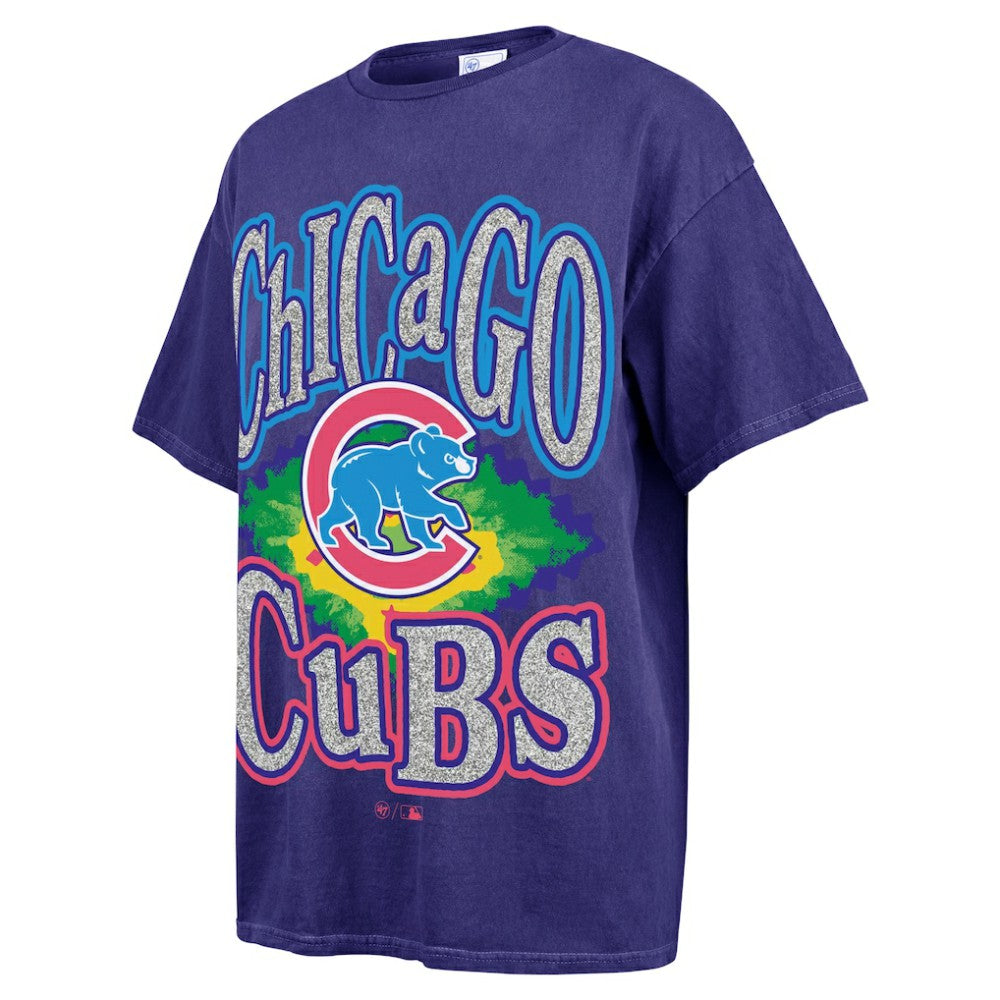 Navy Chicago Cubs '47 Women's Flashing Lights Boyfriend T-Shirt
