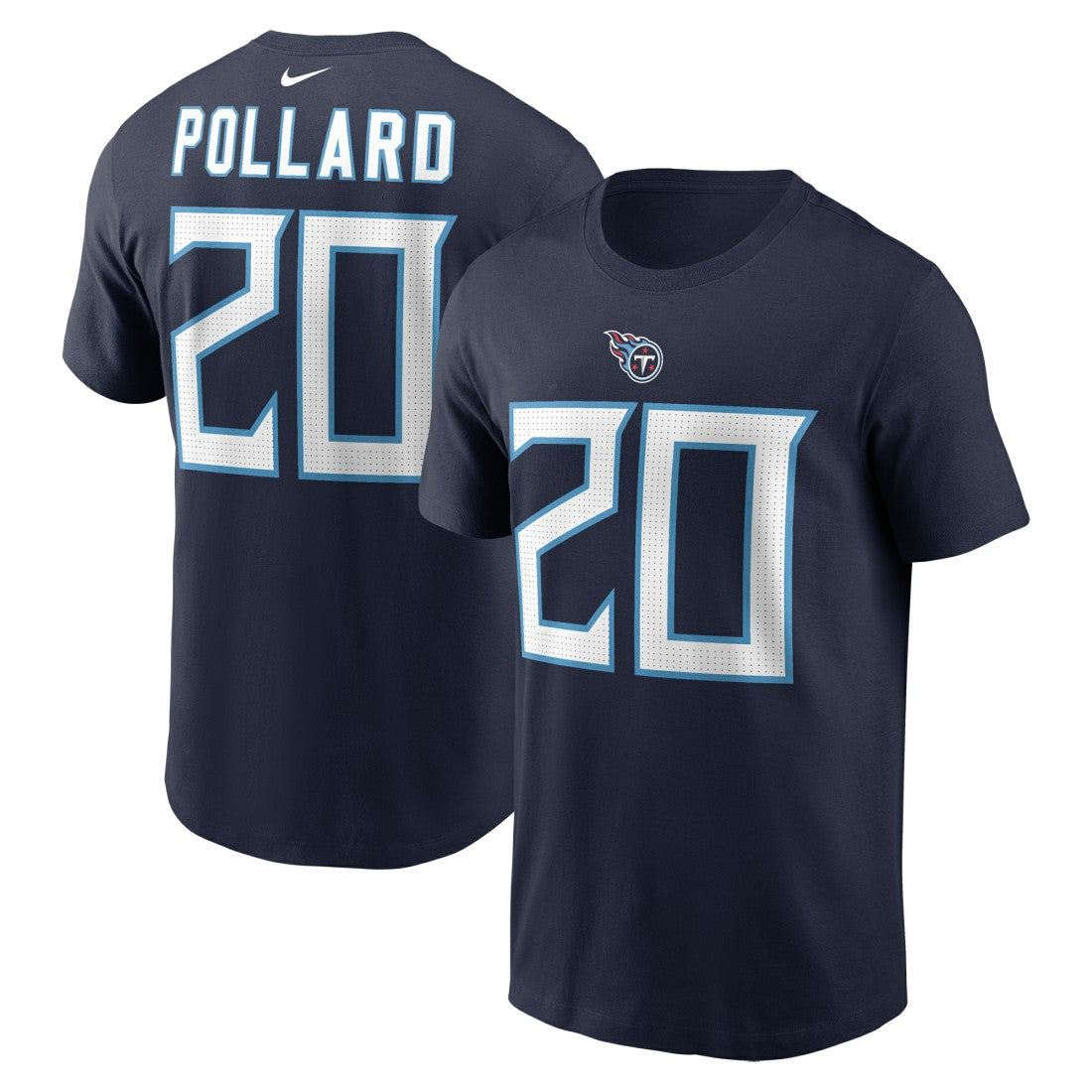 Tony Pollard  Player Name & Number T-Shirt - Tennessee Titans T-shirts