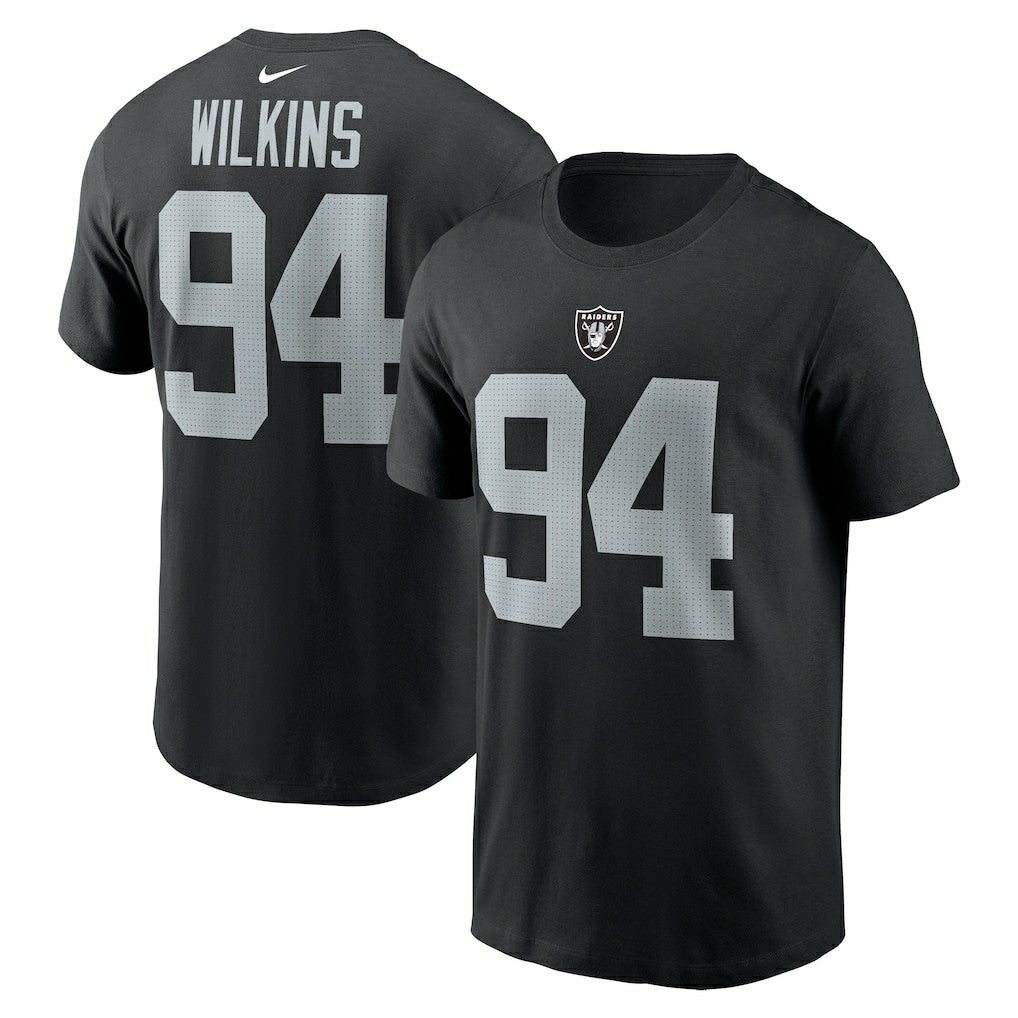 Christian Wilkins  Player Name & Number T-Shirt - Las Vegas Raiders T-shirts