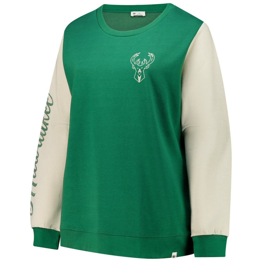 47 brand Milwaukee Bucks '47 Women's Plus Size Oversized Rise Andie Pullover Sweatshirt