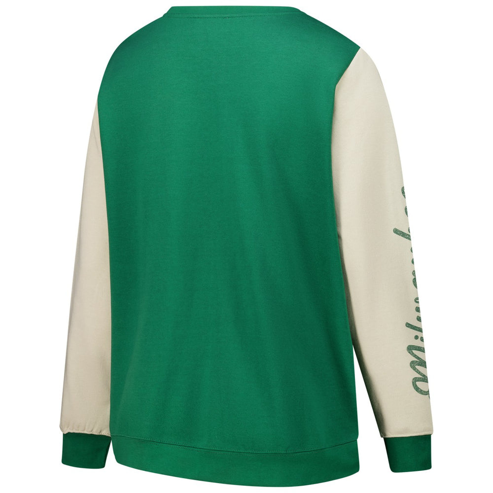 47 brand Milwaukee Bucks '47 Women's Plus Size Oversized Rise Andie Pullover Sweatshirt