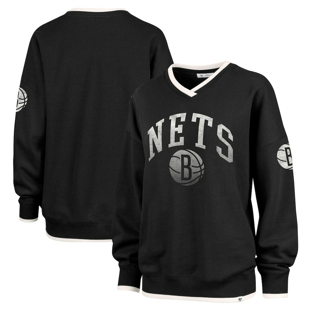 47 brand Brooklyn Nets '47 Women's Rise Wax Pack Daze '80s Oversize Pullover Sweatshirt