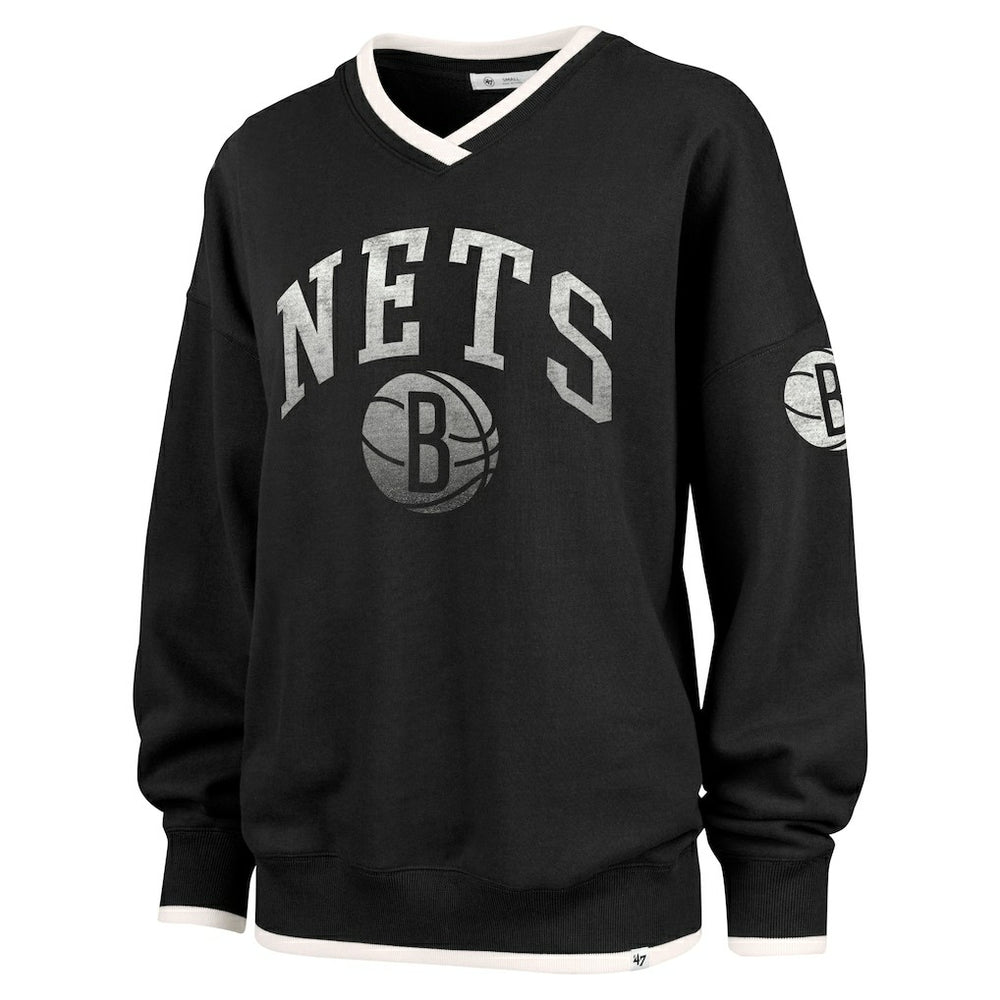 47 brand Brooklyn Nets '47 Women's Rise Wax Pack Daze '80s Oversize Pullover Sweatshirt