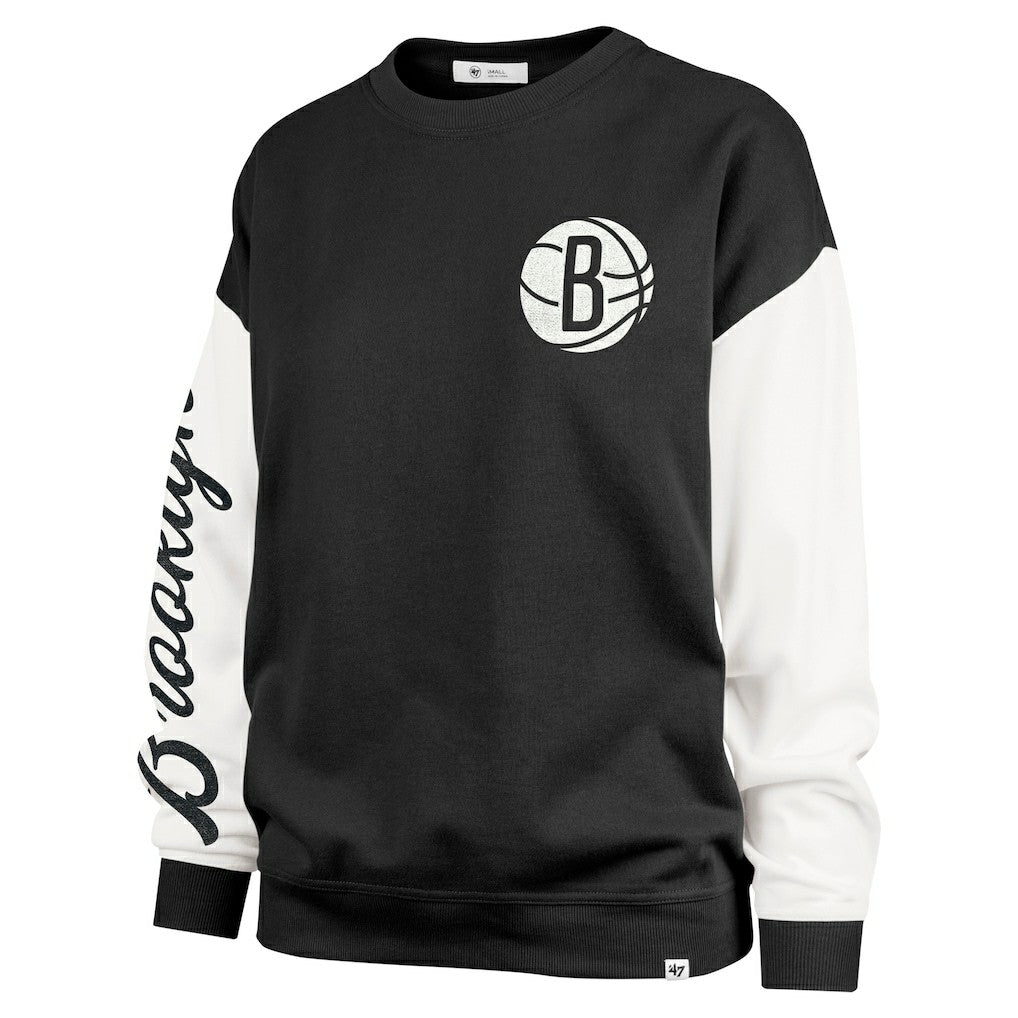 47 brand Brooklyn Nets '47 Women's Rise Andie Oversized Pullover Sweatshirt