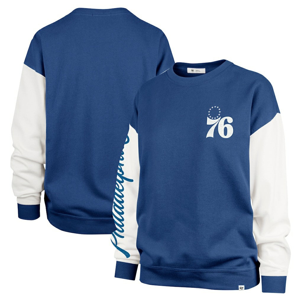 47 brand Philadelphia 76ers '47 Women's Rise Andie Oversized Pullover Sweatshirt