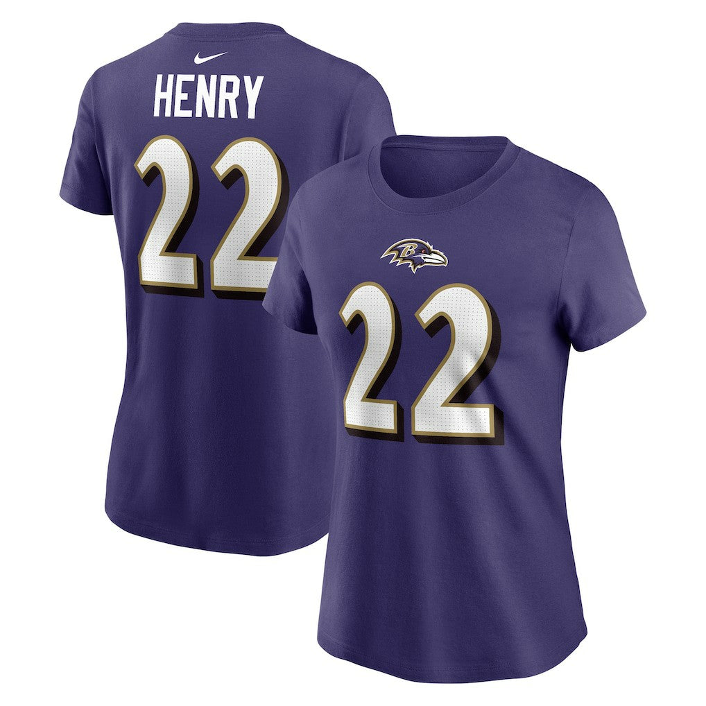 Derrick Henry  Women's Player Name & Number T-Shirt - Baltimore Ravens T-shirts