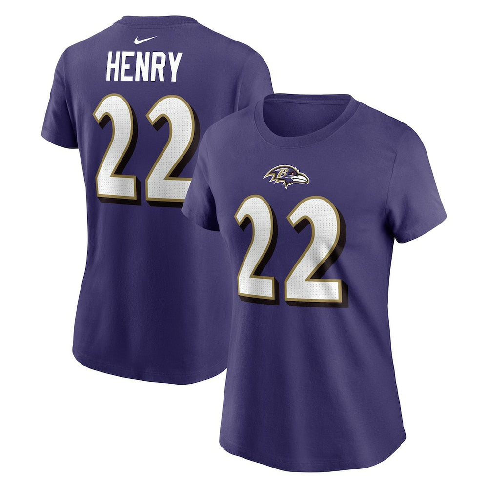 Derrick Henry  Women's Player Name & Number T-Shirt - Baltimore Ravens T-shirts