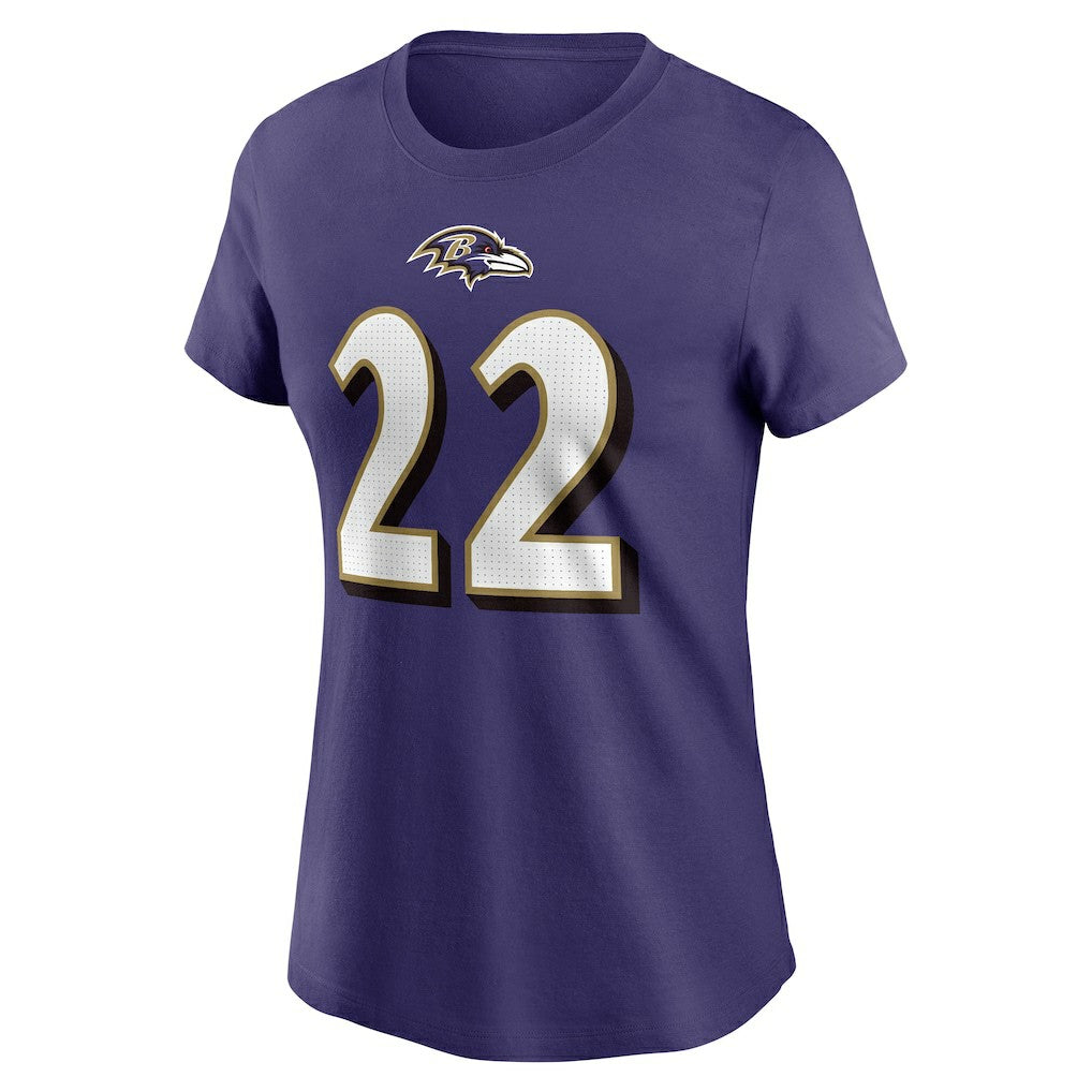 Derrick Henry  Women's Player Name & Number T-Shirt - Baltimore Ravens T-shirts